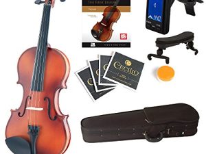 Mendini By Cecilio Violin For Kids & Adults - 1/2 MV300 Satin Antique Violins