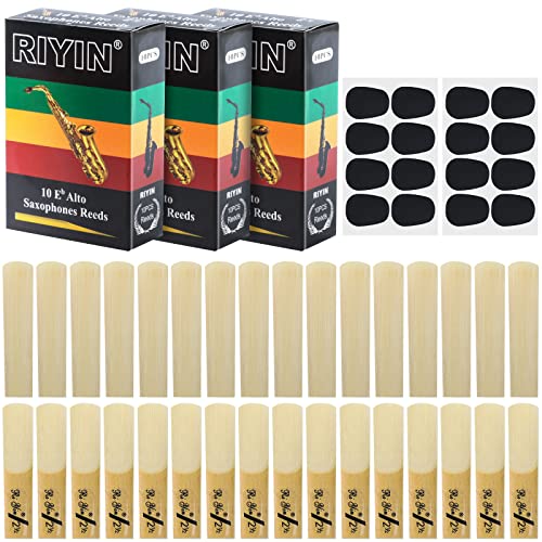 30 PCS Saxophone Reed Size Sax Reeds 2.5 Alto 2 1/2 Saxophone Reeds Alto Saxophone Reeds for Saxophone Alto Soprano Saxophone Reeds with Individual Case for Clarinet Soprano or Alto Sax 30 PCS Saxophone Reed Size Sax Reeds 2.5 Alto 2 1/2 Saxophone Reeds Alto Saxophone Reeds for Saxophone Alto Soprano Saxophone Reeds with Individual Case for Clarinet Soprano or Alto Sax