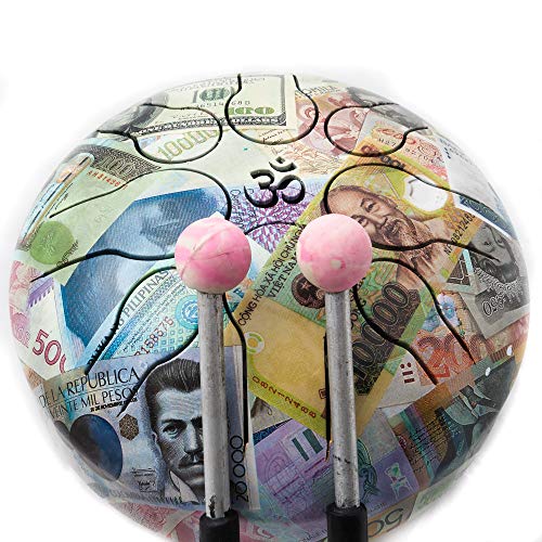 Satnam Happy Drums Steel Tongue Drum 8 Notes 6-Inch Handpan Percussion Instrument with Carrying Case Bag - World Currency Satnam Happy Drums Steel Tongue Drum 8 Notes 6-Inch Handpan Percussion Instrument with Carrying Case Bag - World Currency