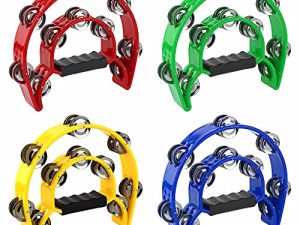 4 Pack 9" Tambourines for Adult