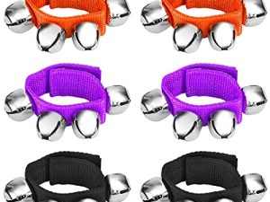 Augshy 6Pcs Wrist Band Jingle Bells Bracelets Jingle Bell Musical Instruments for Kids Party Favors Supplies