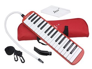 Btuty 32 Keys Melodica Piano Musical Instrument for Beginner Gift with Carrying Bag (red)