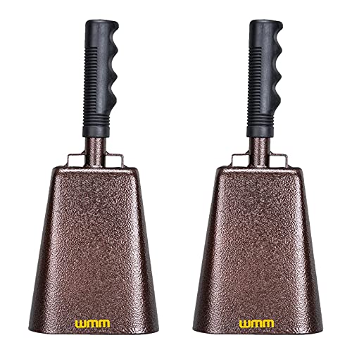 2 Pack 12 Inch Steel Cowbell with Handle Cheering Bell for Sports Events Large Solid School Bells & Chimes Percussion Musical Instruments Call Bell Alarm(Copper) 2 Pack 12 Inch Steel Cowbell with Handle Cheering Bell for Sports Events Large Solid School Bells & Chimes Percussion Musical Instruments Call Bell Alarm(Copper)