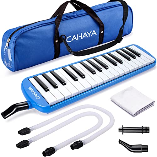 CAHAYA Melodica 2 Double Mouthpieces Tube Sets Melodicas Piano Style 32 Key Portable with Carrying Bag CAHAYA Melodica 2 Double Mouthpieces Tube Sets Melodicas Piano Style 32 Key Portable with Carrying Bag