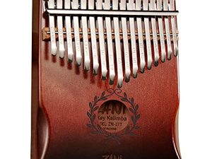 TienClef Kalimba Thumb Piano 17 Keys with Engraved Note Olive Branch Pattern Handhold Cute Finger Mabogany Solid Wood Portable Musical Instrument Music Book for Kids Adult Beginner (Gradual Coffee)