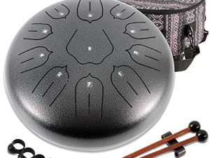 Premium Cast Iron Steel Tongue Drum 12” 11 Notes