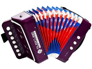 MUSICUBE Kids Accordion Instrument Toys 10 Keys Button Small Accordion for Boys & Girls Educational Musical Instrument Toys Christmas Gift Choice (PURPLE)