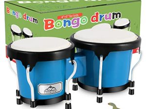 EastRock Bongo Drum 4” and 5” Set for Kids Adults Beginners