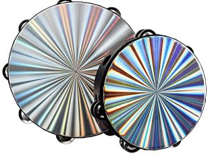 YOUEON 2 Pack Radiant Tambourine with Double Row Jingles