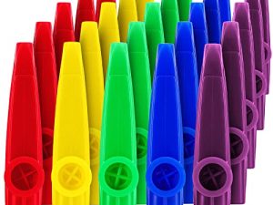 Plastic Kazoos Musical Instruments with Kazoo Flute Diaphragms for Gift