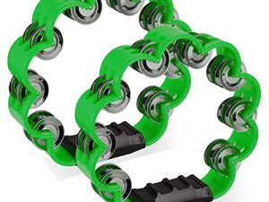 Facmogu 2 Pack Handheld Percussion Tambourine with Metal Jingles