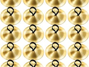 20 Pieces Finger Cymbals Belly Dancing Finger Dancing Finger Zills Musical Instrument for Dancer Party (Gold)