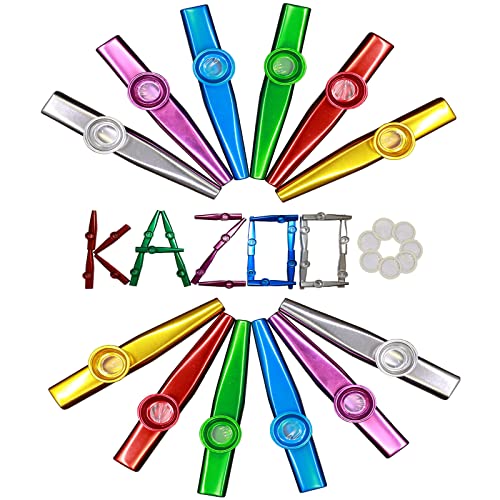 Crystaljun 28Pcs Metal Kazoos With 20Pcs Kazoo Flute Diaphragms Crystaljun 28Pcs Metal Kazoos With 20Pcs Kazoo Flute Diaphragms