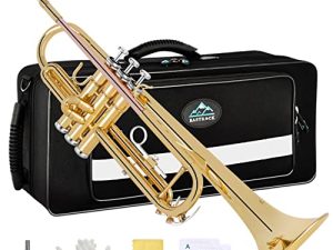 EASTROCK Gold Phosphor Copper Trumpet Bb Brass Standard Trumpet with Hard Case