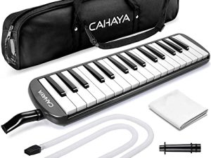 CAHAYA Melodica 32 Keys Double Tubes Mouthpiece Air Piano Keyboard Musical Instrument with Carrying Bag 32 Keys