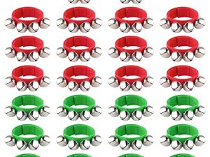 FEPITO 26 Pieces Christmas Band Wrist Bells Bracelets Jingle Bells Musical Ankle Bells Rhythm Instrument Percussion Christmas Party Decoration Favors