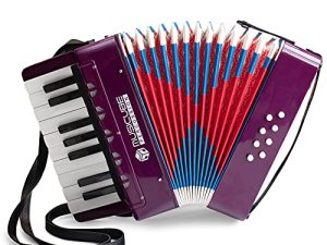MUSICUBE Accordion Instrument for Kids 17 Keys 8 Bass Accordion with Straps for Beginners Adults Student Educational Musical Instrument Toy for Boys Girls Aged 3+ Gift Choice (PURPLE)