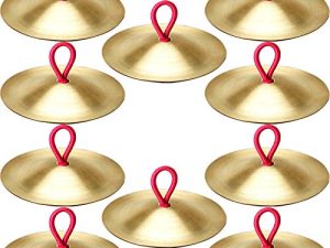 10 Pieces Finger Cymbals Belly Dancing Finger Gold Musical Instrument for Dancer Ball Party
