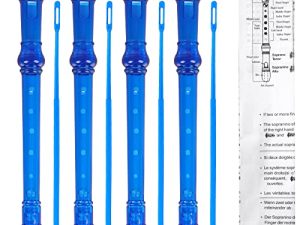 4 Pack 8 Hole Plastic Soprano Descant Recorder With Cleaning Rod
