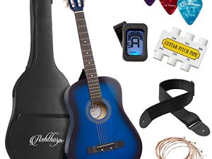 Ashthorpe 38-inch Beginner Acoustic Guitar Package (Blue)