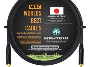 6 Foot - Mogami 2524 - Guitar Bass Instrument Cable - Straight to Straight 1/4 Inch Neutrik Gold Plated Connectors
