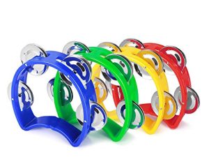 Flexzion Half Moon Musical Tambourine Set of 4
