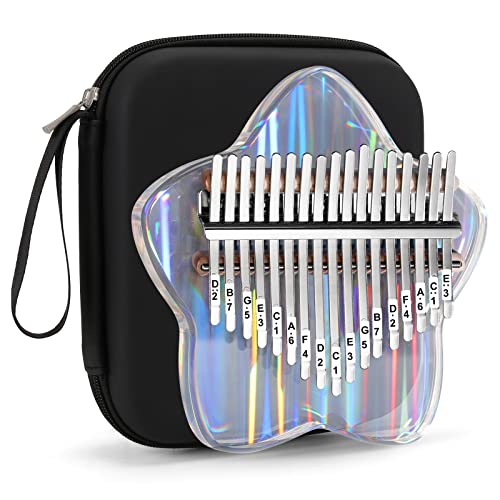 Beveetio Clear Kalimba Thumb Piano With Eva Protective Case Beveetio Clear Kalimba Thumb Piano With Eva Protective Case