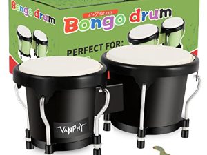 VANPHY Bongo Drum 4'' and 5'' Set for Kids Adults Beginners