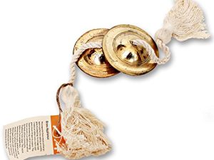 De Kulture Handmade Pure Brass Manjeera Percussion Instrument Indian Cymbal Clapper Bell For Religious Ceremonies Bhajans Healing Yoga Meditation