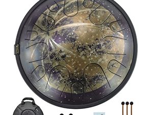AS TEMAN Steel Tongue Drum 14inche 14Notes handpan Drum Percussion Instrument-tank drum-Hank drum