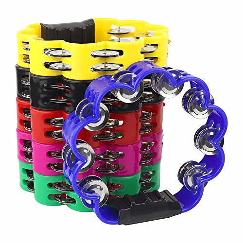 6PCS Plastic Tambourines for Adults Church Diameter 6PCS Plastic Tambourines for Adults Church Diameter