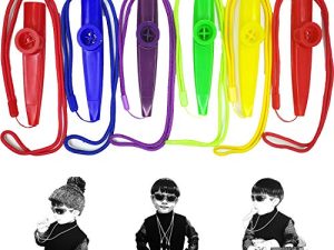 Fartime 6Pcs Plastic Kazoos With Lanyards