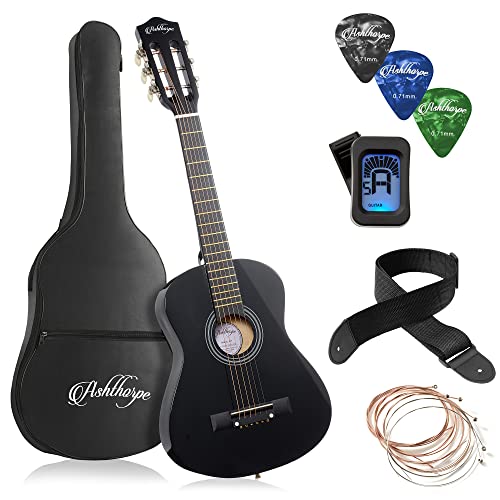 Ashthorpe 30-inch Beginner Acoustic Guitar Package (Black) Ashthorpe 30-inch Beginner Acoustic Guitar Package (Black)