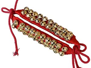 MBI Bharatnatyam and kathak dancing Anklet (Ghungroo) |Musical Instrument Dancing gear| Indian Classical Dancers Anklet (Red Padded 2 Row with 40 Bells )
