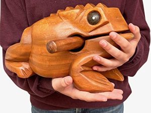 Deluxe Super-Jumbo 13" Wood Frog Guiro Rasp - Musical Instrument Tone Block - by World Percussion USA