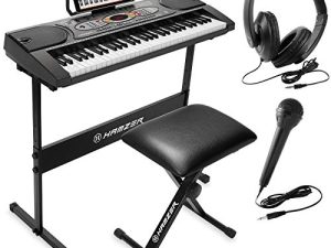 Hamzer 61-Key Electronic Keyboard Portable Digital Music Piano with H-Stand