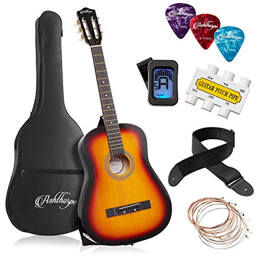 Ashthorpe 38-inch Beginner Acoustic Guitar Package (Sunburst) Ashthorpe 38-inch Beginner Acoustic Guitar Package (Sunburst)