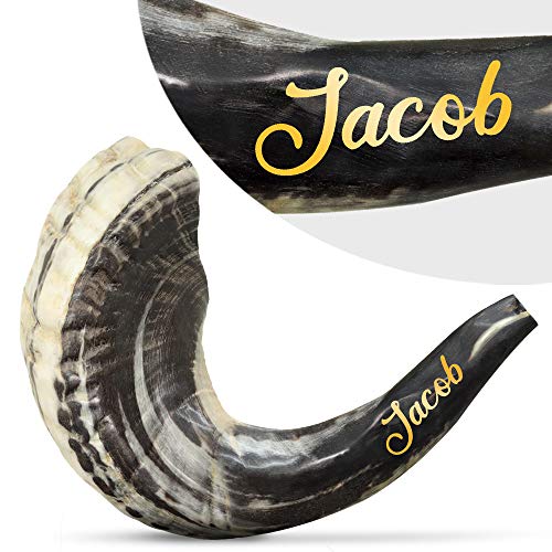 HalleluYAH Customized Shofar From Israel – Authentic Odorless Curved Ram Horn 14" - 16" – Traditional Ancient Musical Instrument - Inscribed with Name - Made In Israel HalleluYAH Customized Shofar From Israel – Authentic Odorless Curved Ram Horn 14" - 16" – Traditional Ancient Musical Instrument - Inscribed with Name - Made In Israel