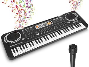 KOCASO Piano Keyboard 61 Keys Digital Music Electronic Keyboard Electric Piano Musical Instrument Kids Learning Keyboard with Microphone For Beginners Kids Girls Boys
