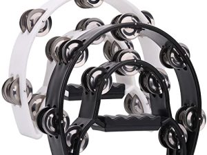 2Pack 10" Double Row Tambourine for Adult