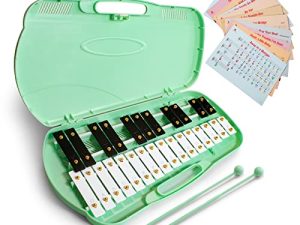 MUSICUBE 27 Keys Xylophone for Kids Adults Professional Glockenspiel Instrument with 2 Mallets & 11 Music Sheets Educational & Preschool Learning Musical Toys for Toddler Boys Girls Aged 3+（G5-A7）