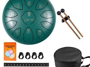 AETOO Steel drum tongue 8 inchs 11 notes F major Percussion instrument Kit Carry bag with Music book for Concert and mallets