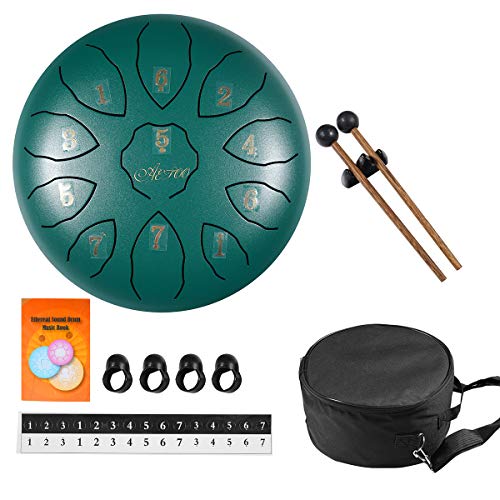 AETOO Steel drum tongue 8 inchs 11 notes F major Percussion instrument Kit Carry bag with Music book for Concert and mallets AETOO Steel drum tongue 8 inchs 11 notes F major Percussion instrument Kit Carry bag with Music book for Concert and mallets