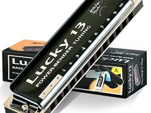 East top Lucky 13 Bass Plus Blues Harmonica 13 Holes Diatonic Harp Mouth Organ Professional Musical Instruments PowerBender A key for Adults