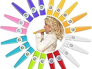 48 Pack Plastic Kazoos Musical Instruments With 48pcs Kazoo Flute Diaphragms Assorted Color Party Favors Gifts Kazoo Random 8 Colors