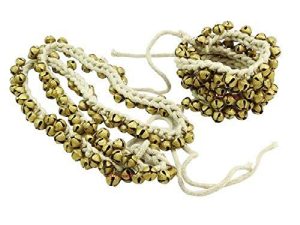 Art Of Creation Ghungroo Kathak Dancing Bells Anklet 25+25 Big Bells Anklet Musical Instrument Classical Bharatnatayam Kuchchipudi Ghungroo from India (50 Bells Gold)