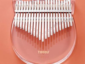 TREELF Kalimba 21 Keys Cute Cat Acrylic Thumb Piano Mbira Transparent Keyboard Finger Piano Gifts for Kids and Adults Beginners (TF-21C)