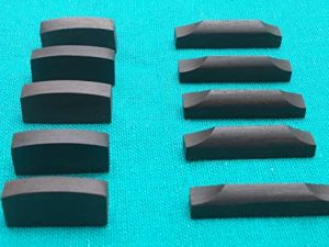 MUSICAL STRING NATURAL EBONY 4/4 VIOLIN SADDLE NUT 5 SET (5 nut and 5 saddle)