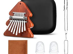 7 Pieces 8 Keys Mini Kalimba Piano Christmas Gift Set for Kids
