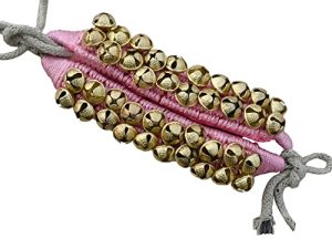 MBI Bharatnatyam and kathak dancing Anklet (Ghungroo) |Musical Instrument Dancing gear| Indian Classical Dancers Anklet (Pink Padded 2 Row with 40 Bells )